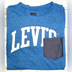 Levi's Blue and White Youth Large pocket  Shirt New With Tags